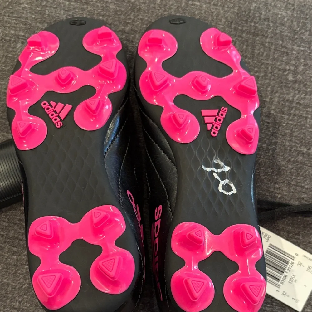 Adidas Cleats - Kids Black and Pink Sneakers - Picture 5 of 7